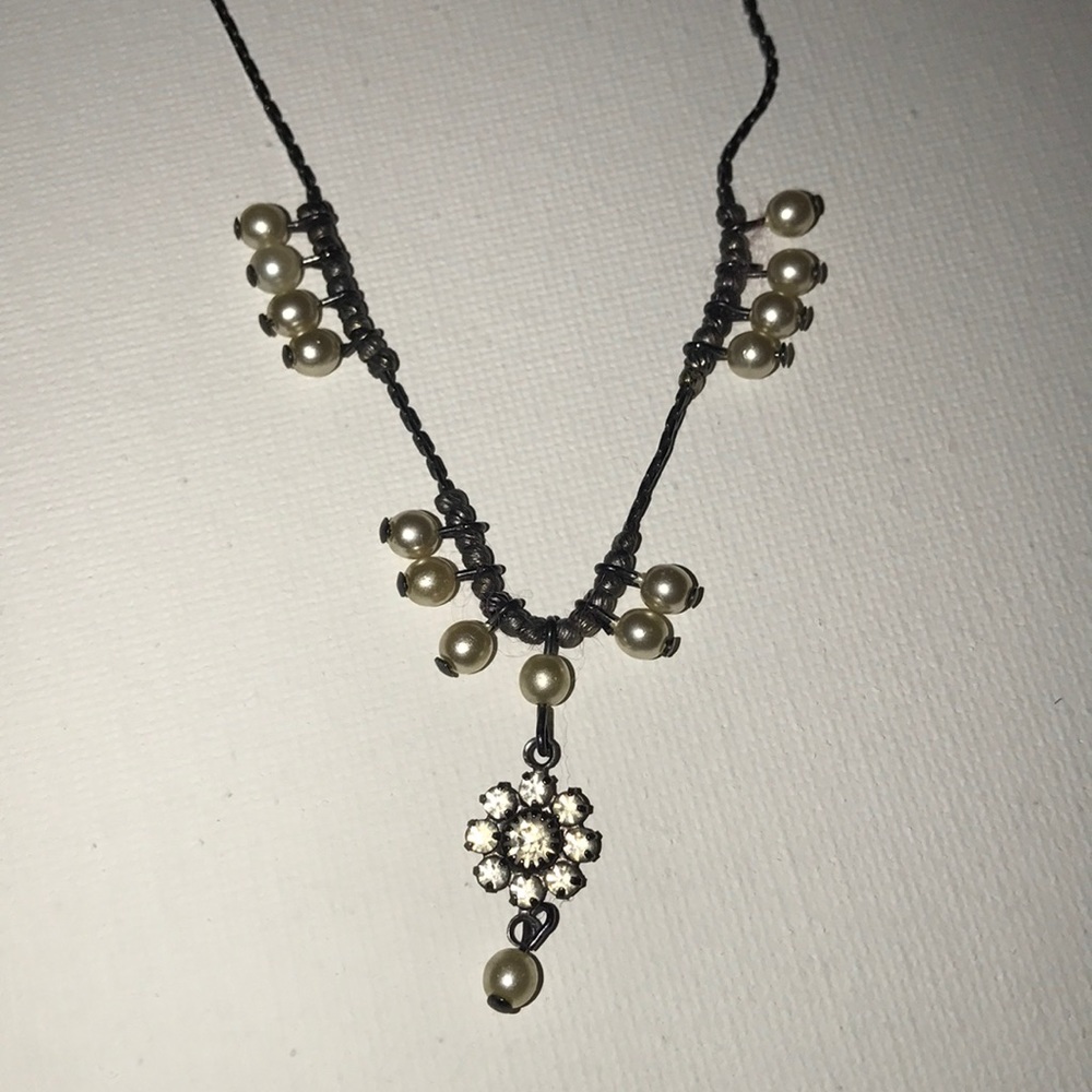 Vintage Pearl and Rhinestone Necklace